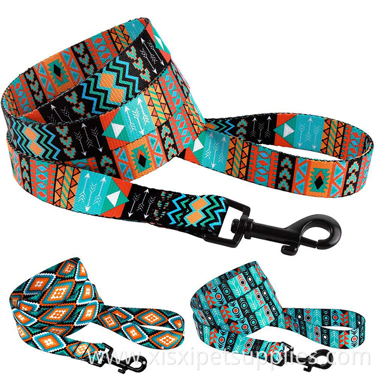 Tribal Pattern Durable Walking Nylon Pet Leashes for Dogs Small Medium Large Dog